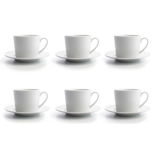 SET 6 TAZAS TE QUID RENOVA BLANCO 20CL C/PLATOS